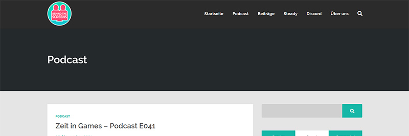 Screenshot der Website “Behind the Screens”