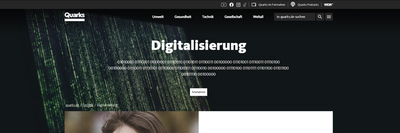 Screenshot der Website von 