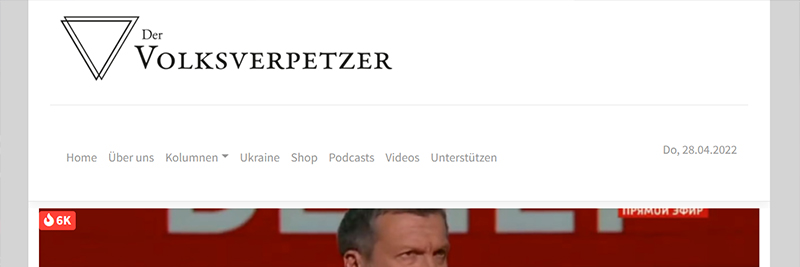 Screenshot der Website von 