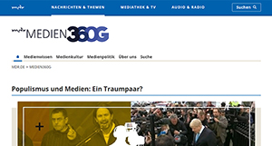 Screenshot der Website „MEDIEN360G“ des Mitteldeutschen Rundfunks