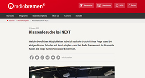 Screenshot der Website von Bremen NEXT