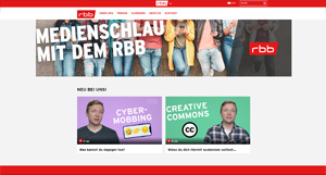 Screenshot der Website von Rundfunk Berlin-Brandenburg: Medienschlau mit dem rbb