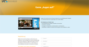 Screenshot der Website zum Game Augen auf!