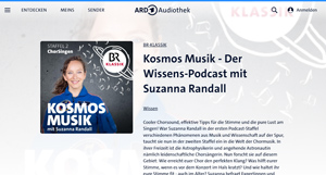 Screenshot der Website zum Podcast Kosmos Musik