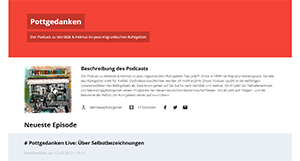 Screenshot der Website zum Podcast Pottgedanken