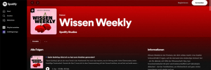 Screenshot der Spotify-Seite zu Wissen Weekly