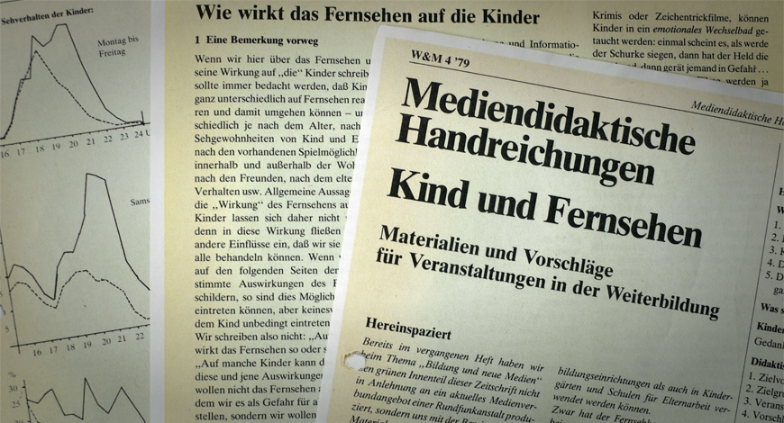 Mediendidaktische Handreichungen, Beilage der Zeitschrift W&M 4 '79 (LWL Archivamt f. Westfalen, Archiv LWL, Best. 820/A 431); Foto: Grimme-Institut / Michael Schnell